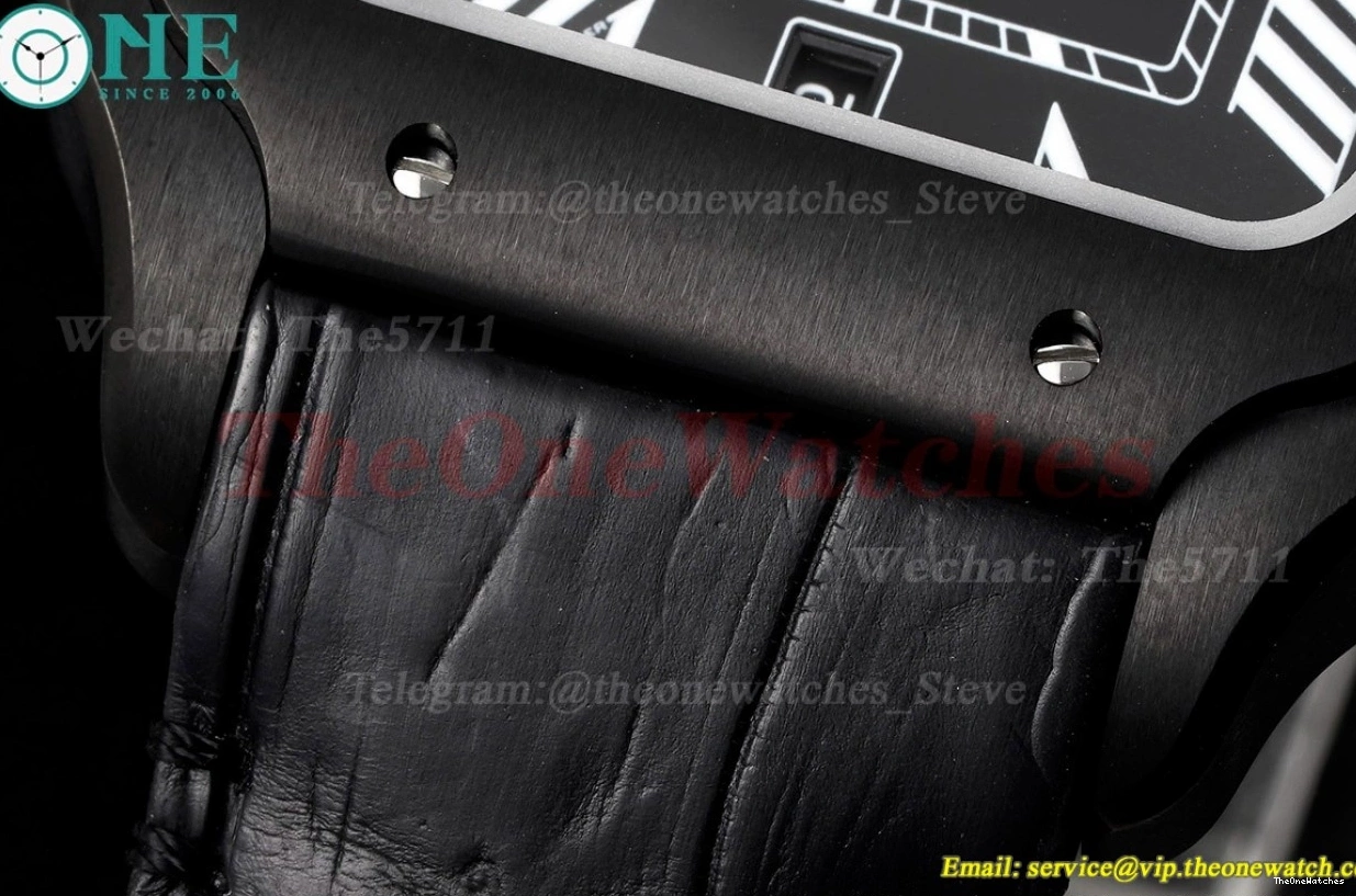 Santos BVF PVD Black Mens 9019 De Cartier XL LE 0418